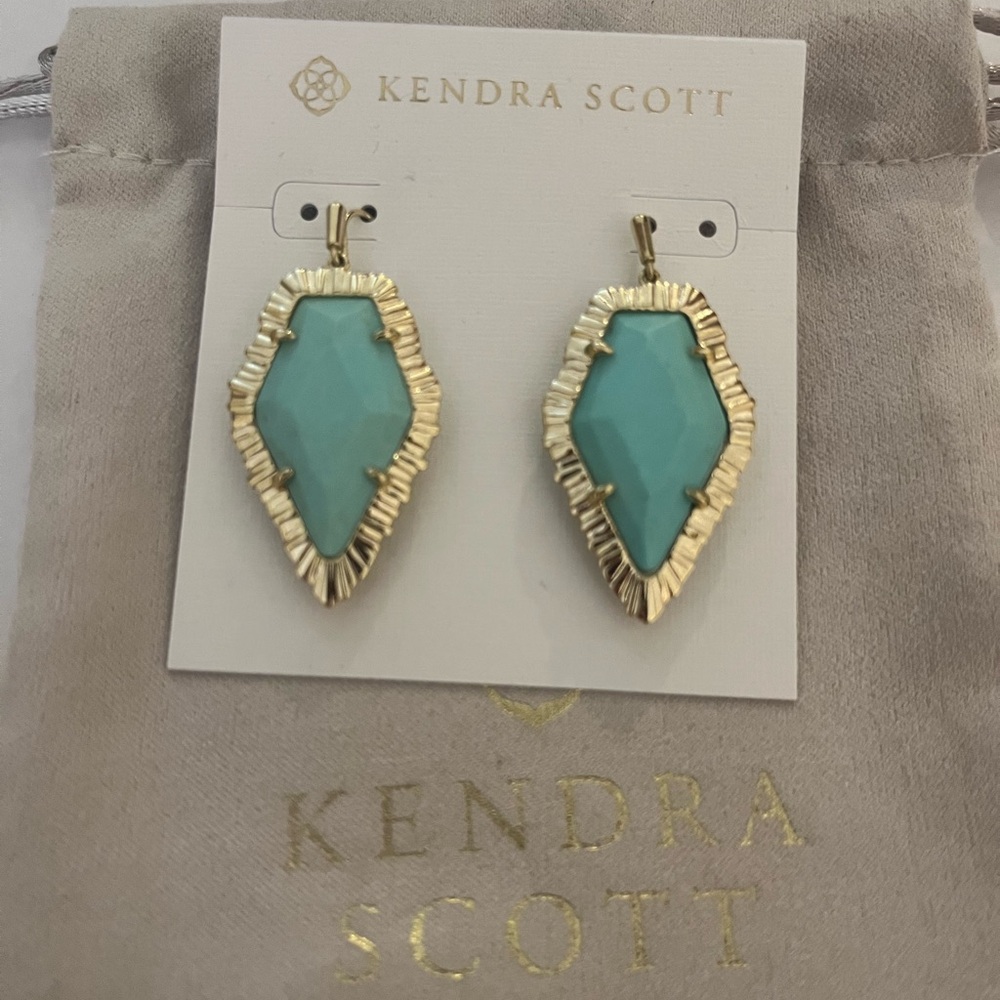 Kendra Scott Tessa Statement Earrings in Gold/Turquoise